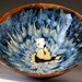SALE Serving bowl large blue sunburst