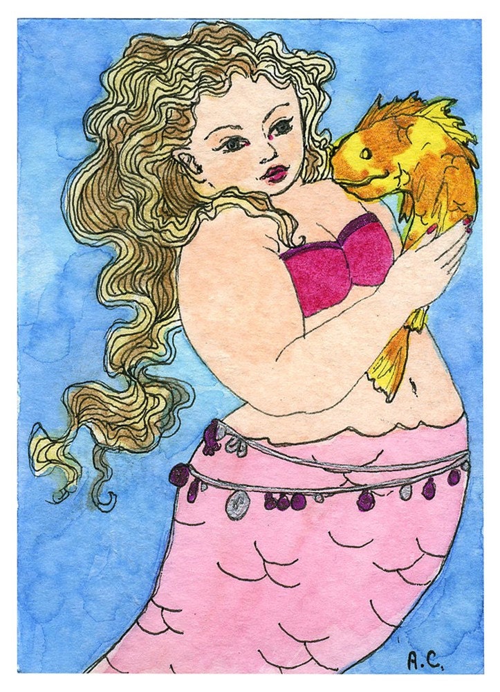 Yellow Koi and Mermaid