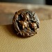 den of foxes - dimensional hand aged vintage brass fox hinged haircomb