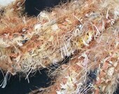 SALE Hand Knit Scarf Wrap in Nutmeg Brown