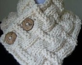Hand Knit Winter White Chunky Neckwarmer Neck Warmer Cowl