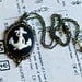 Pirate's Anchor Necklace - Gothic Black White Nautical Cameo - 40x30mm