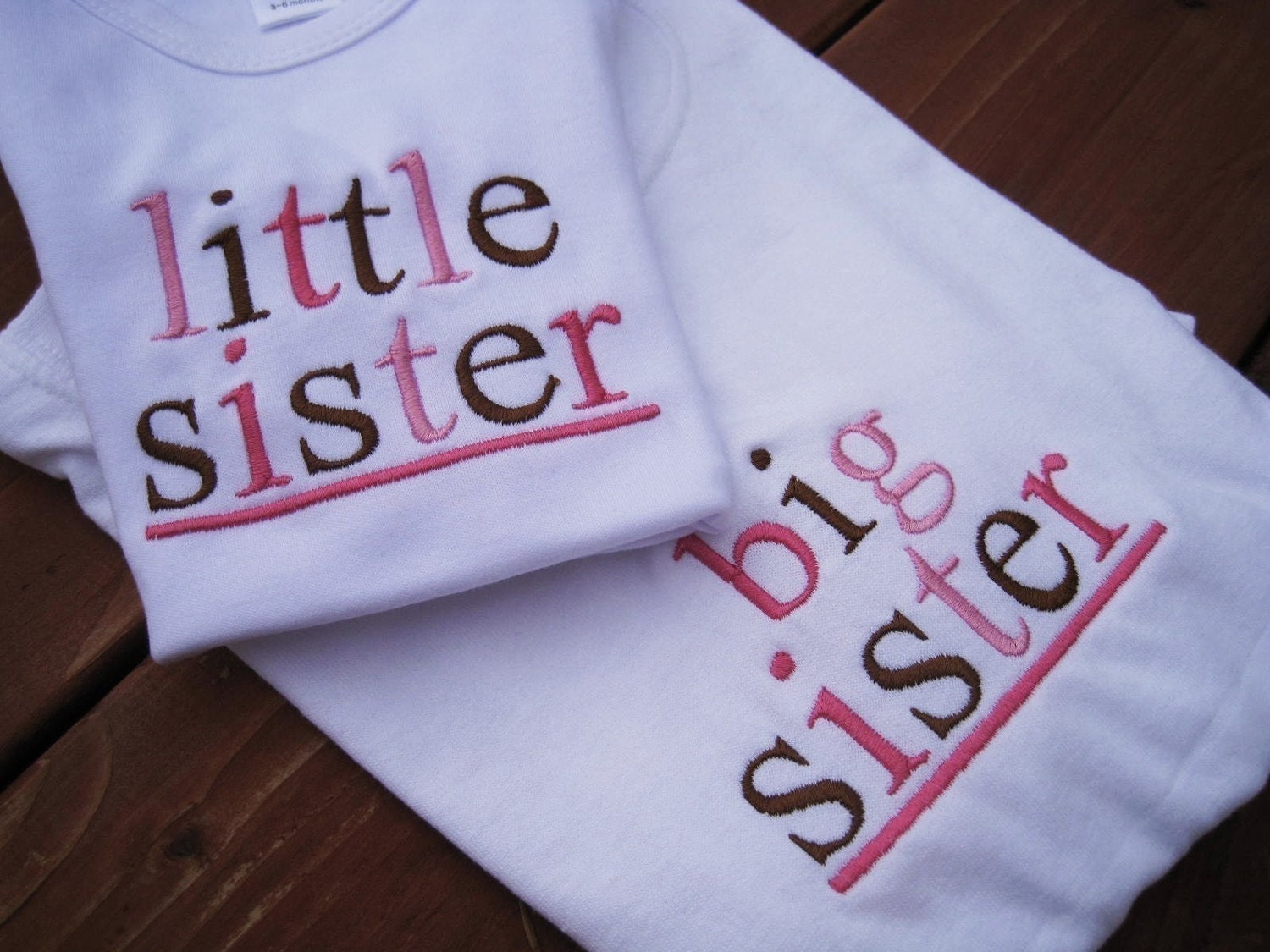LONG SLEEVE Little Brother Little Sister Big Brother Big Sister embroidered COLORED Shirt set.