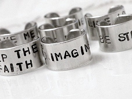 Handstamped Double-Sided Thick Cuff Ring