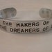 Candy Liquor Willy Wonka Stamped Custom Silver Metal Medium Cuff Bracelet