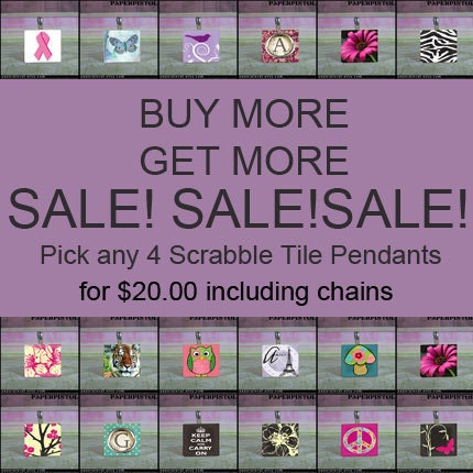 Scrabble Tile Pendant Scrabble Jewelry SALE Choose Four - Ball Chain Necklaces Included