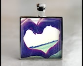 Love Hands in Silver Bezel Setting