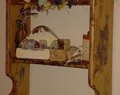 Primitive Country Grungy Shaker Towel Bar Shelf