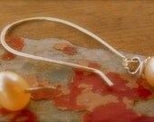 Artisan Wedding Bells silver white pearl open hoops