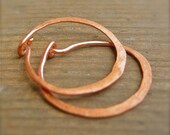 petite copper circle hoops