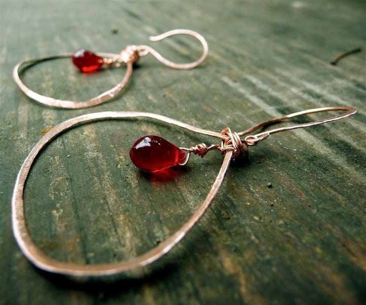 copper red infinite hoop earrings
