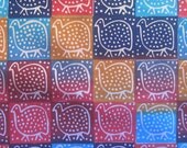 Zimbabwean hand printed and hand dyed batik - fat quarter of large bright Guinea Fowl