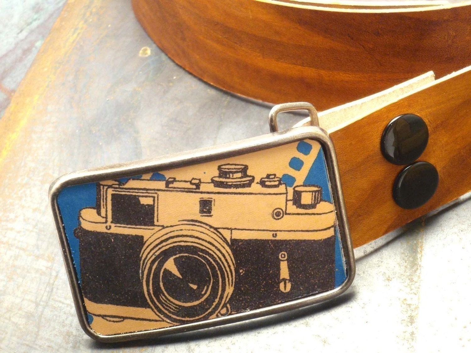 Old school camera belt buckle