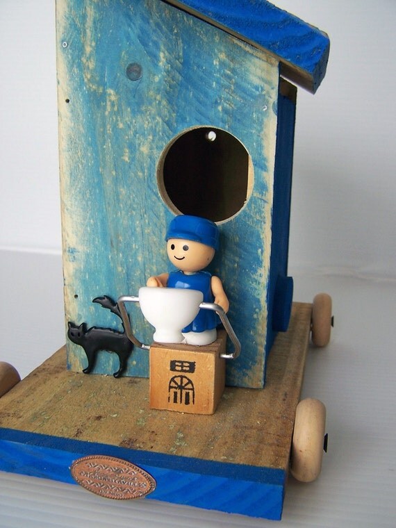 Blue Bird house Birdhouse by GarageInc