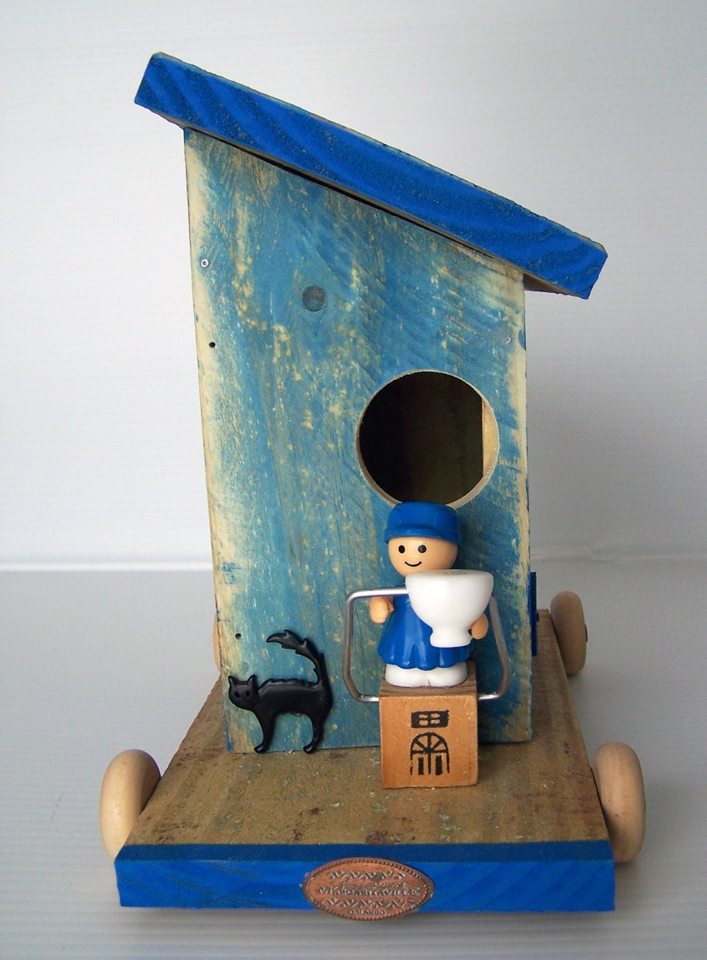 Blue Bird house Birdhouse by GarageInc
