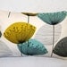 RESERVED FOR CL teal grey mustard pillow cover ,dandelion cushion cover 12 x 18 inch