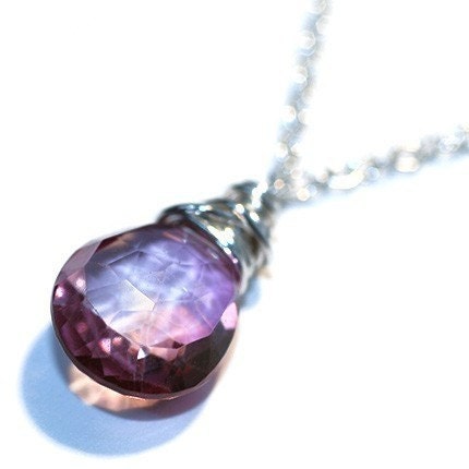 Maribel IV Necklace... Mystic Pink Topaz Briolette