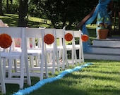 READY TO SHIP- Set of (2) 25ft Pool Blue Petal Aisle Runners for  Wedding Ceremony