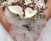 15pc Red Rose & White Calla Lily  Fairytale Wedding Flower Set of Bouquets, Boutonnieres, Corsages,