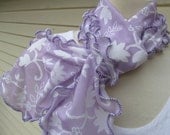Lavender African Violet Floral Purple Ruffled Lettuce Edge Scarf