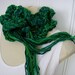 Emerald Kelly Green Ruffled Neck Warmer Scarf
