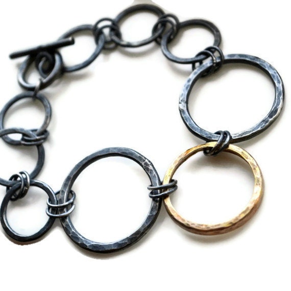 14k Solid Gold Sterling Silver Bracelet