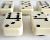 Vintage Cream & Black Bakelite Domino Magnet Set