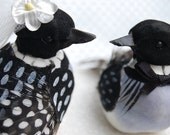 Woodland Wedding Cake Topper: Loon Love Birds Bride & Groom Anniversary and Wedding Cake Topper