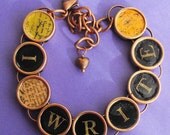 I Write Writers Bracelet Author Writing Literary Themed Copper Colored