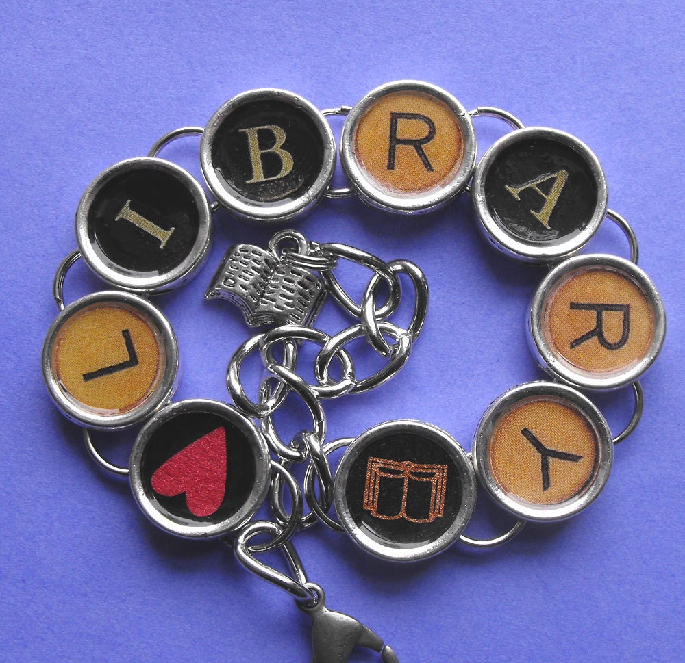 Library Love Bracelet Readers Literary Themed Jewelry