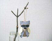 Raccoon Owl in Felt Woodland Costume // Christmas Ornament // Animal Door Hanger by OrdinaryMommy