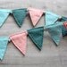 Wee Felt Bunting. Nursery Decor. Blue Green and Peach. by OrdinaryMommy