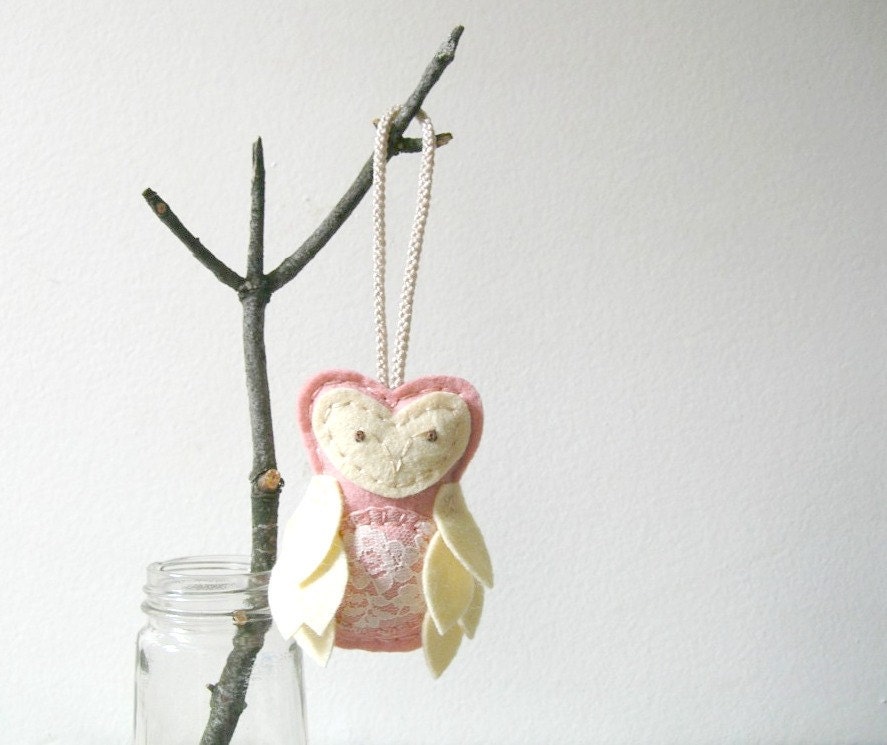 Owl Pregnant Christmas Ornament // Expecting // Hanging Felt Plush Door Knob Hanger by OrdinaryMommy