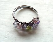 Colorful Gemstone Ring in Antiqued Sterling Silver
