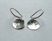 Sterling Silver Hammered Disc Earrings Simple Everyday Earrings