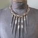 RESERVED FOR OHBABS - Hystricidae No. 4  - Porcupine Quill Woven Chain Mixed Metal Urban Tribal Bib Necklace