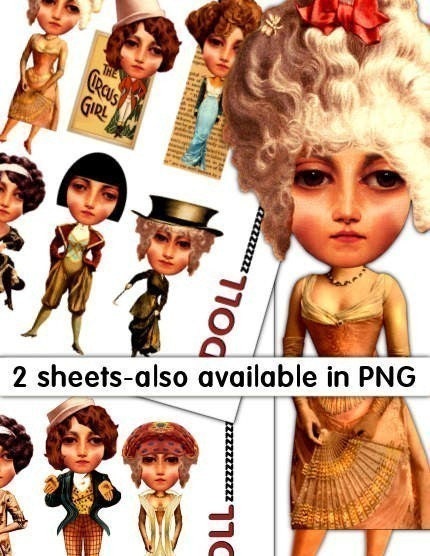 Paper Dolls Digital Collage Sheets no209