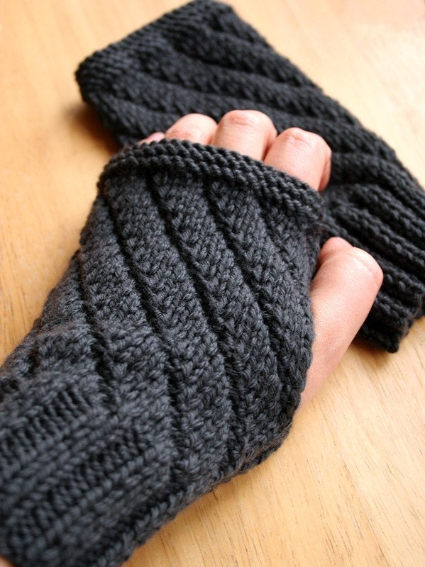 Knitting Pattern - Fingerless Gloves - Mitts Gauntlets - for Men or Women - PDF Electronic Delivery