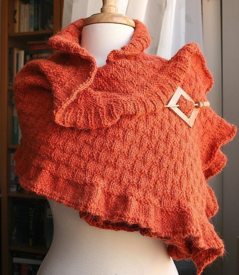 Knitting Pattern - Rococo Shawl Knitting Pattern - Scarf Wrap - PDF Knitting Pattern