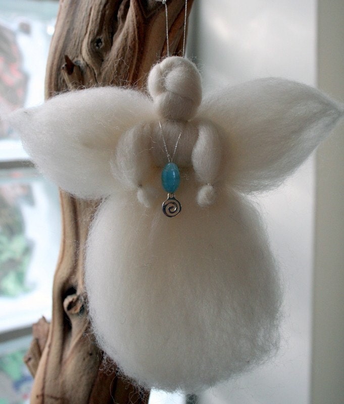 White guardian angel made from wool