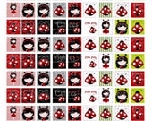 Little Lady Bug Digital Collage Sheet .75 by .83 Squares SCRABBLE- CHOOSE SIZE