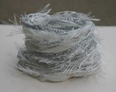 Elegant winter ice and snow specialty yarn fiber embellishment bundle