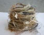 Elegant Autumn metallic neutral specialty yarn fiber embellishment bundle