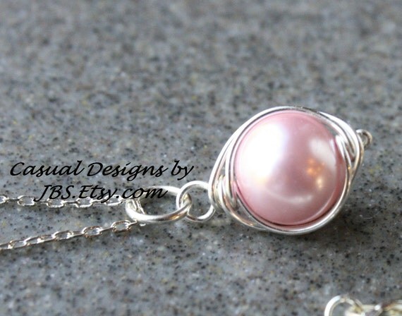 20% OFF SALE-Earrings SET,Pearl, Rose Pink, Silver, Lovely Gifts, Handmade, Moms, Gift, Wedding Bridal Gifts- Under 50