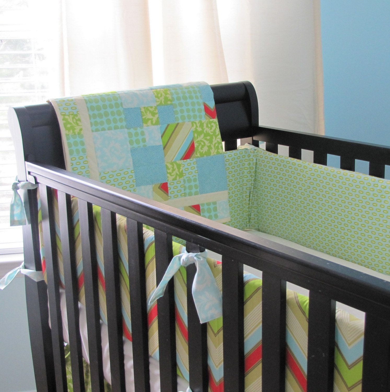 Custom Crib Bedding YOU DESiGN- BUMPER, SKIRT, QUiLT- 3 pc. set, you choose the fabric