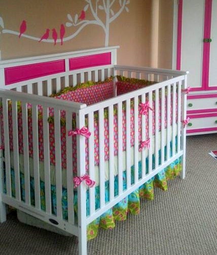 Ruffled CRIB SKIRT- Custom Crib Bedding You Design (choose your fabric)