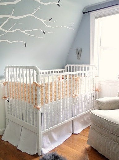 Custom Crib Bedding Set - Garden Trellis Afternoon