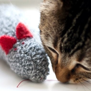 large mice  cat toy recycled  wool sock