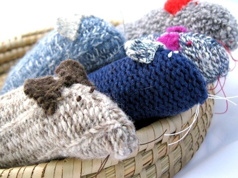 darn socks upcycled wool sock cat toy