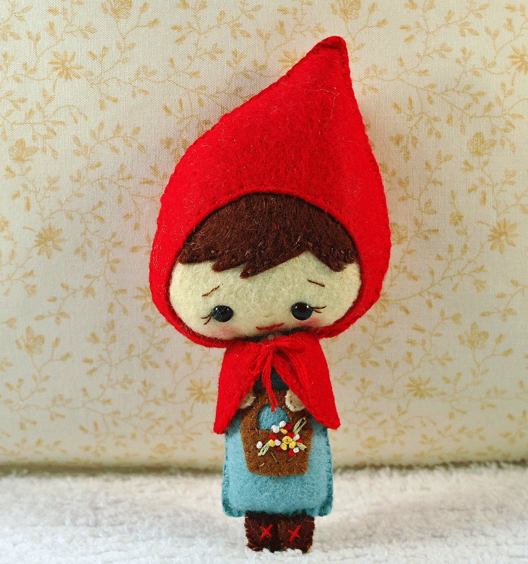 Little Red Riding Hood Doll Wool Handmade Doll MADE TO ORDER